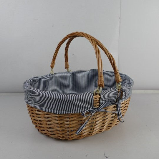 Women braided basket with striped inner lining Bowlift