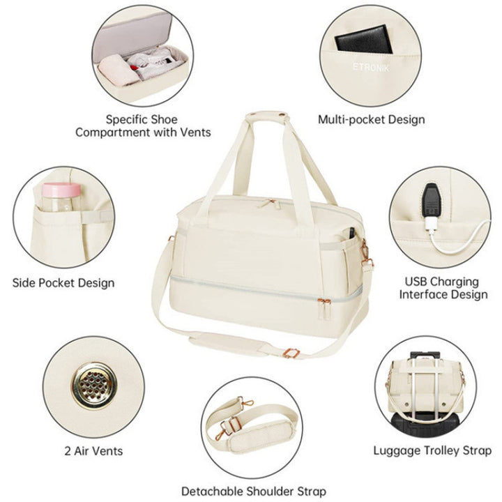Multifunctional leisure bag with detachable shoulder strap Bowlift