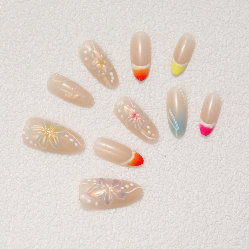 Artistic Nail Set with Floral Motifs Bowlift