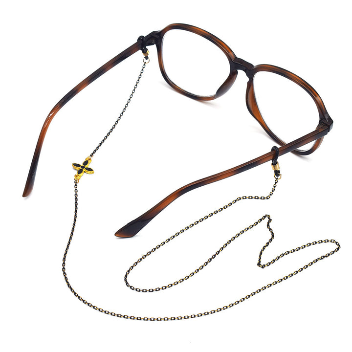 Chic Floral-Detail Eyewear Chain Bowlift