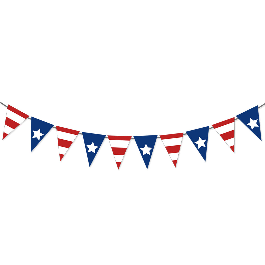 Unisex nan patriotic star and stripe multi-strand bunting garland banner set Bowlift