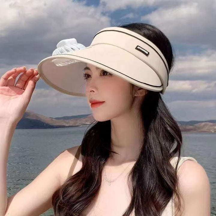 visor with detachable USB fan, adjustable headband and breathable UV protection Bowlift