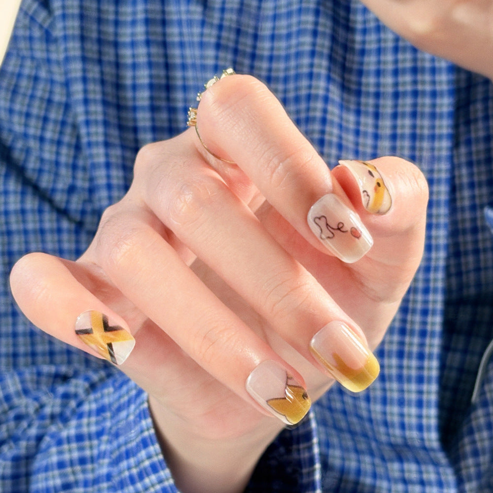 Cute Artistic Press-On Nail Set Bowlift