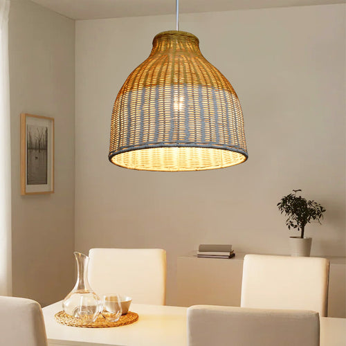 Woven Pendant Light Fixture Bowlift