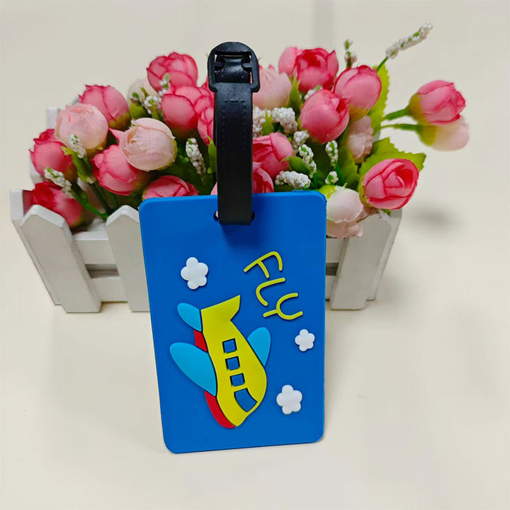Unisex Travel-Themed Silicone Luggage Tag Bowlift