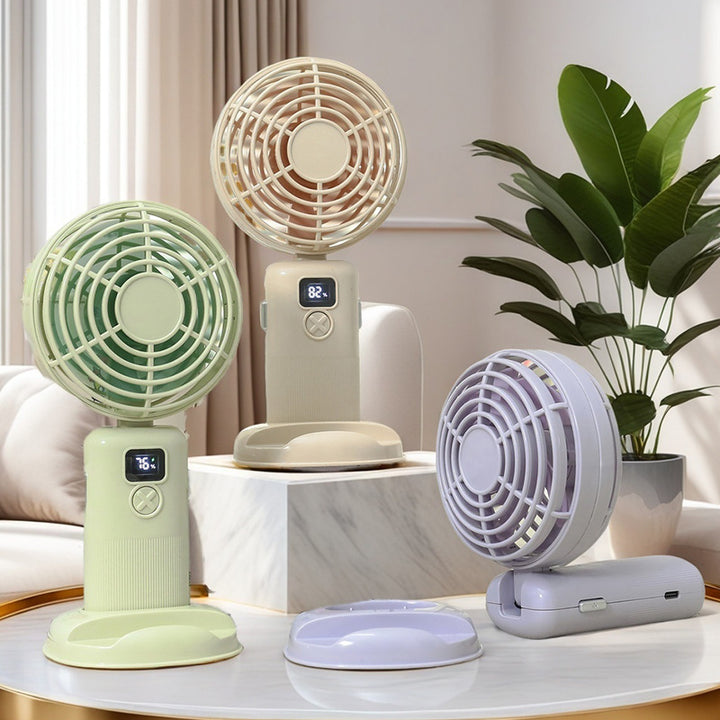 Women's Portable Mini USB Fan with LCD Display Bowlift