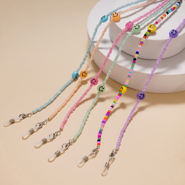 Decorative Smile Beaded Eyewear Chain Bowlift
