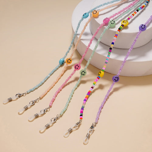 Decorative Smile Beaded Eyewear Chain Bowlift