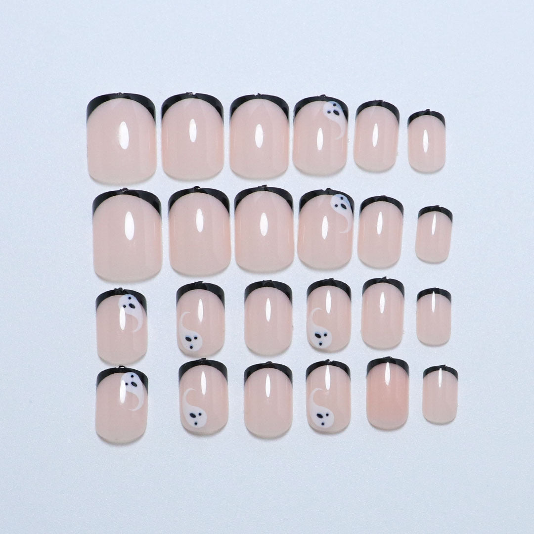 Artistic Halloween-Themed Press-On Nail Set Bowlift