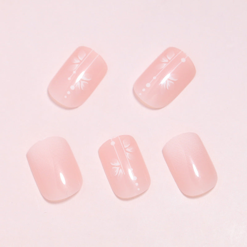 Elegant Floral Press-On Nail Set Bowlift