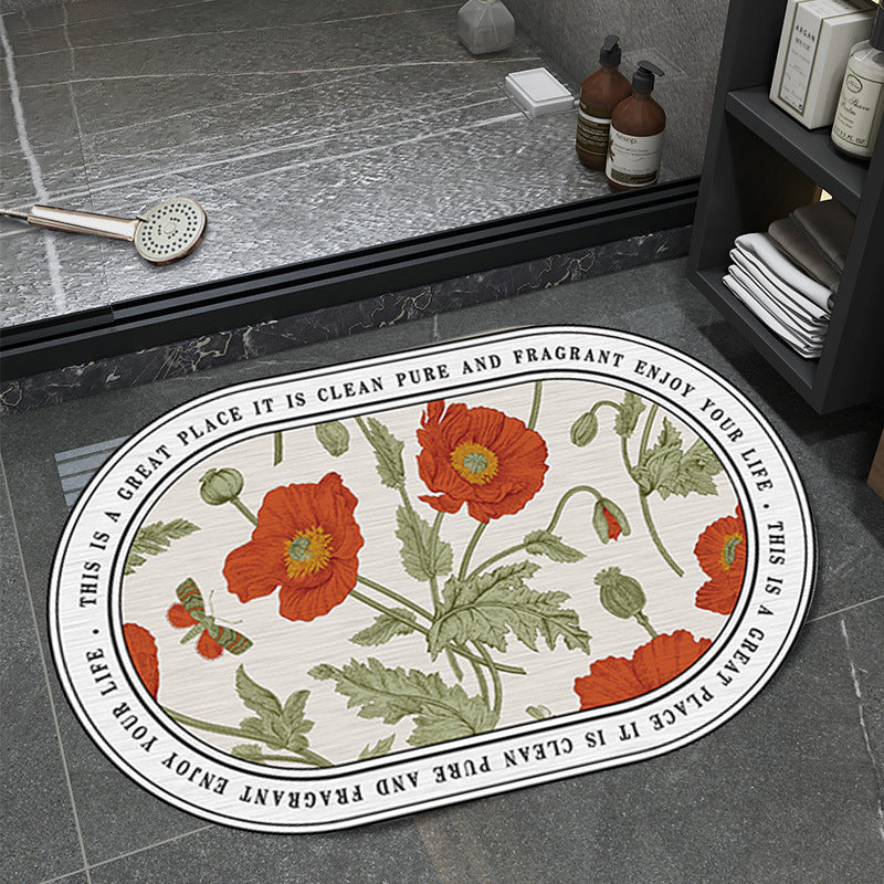 Unisex Floral Pattern Bathmat Bowlift