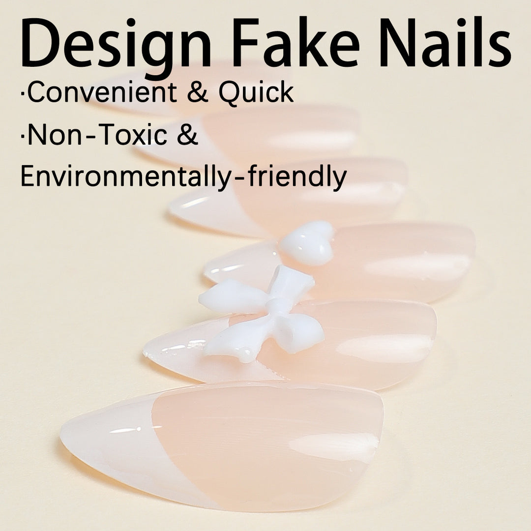 Artificial nail tips with playful 3D decorations Bowlift
