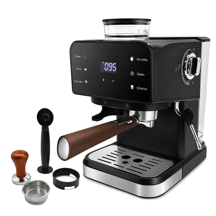 Espresso machine with integrated grinder and digital control Bowlift