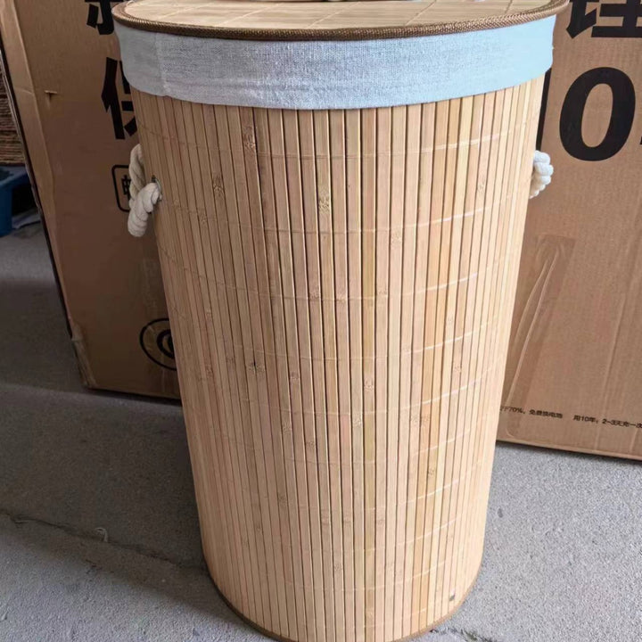 High-quality bamboo laundry container with lid Bowlift