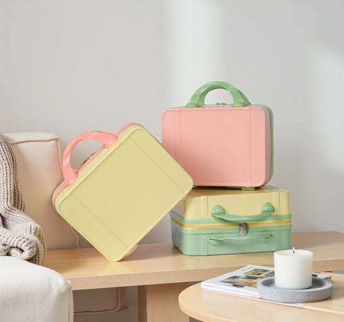 compact hard-shell mini travel vanity case with top handle secure zipper and stackable design Bowlift