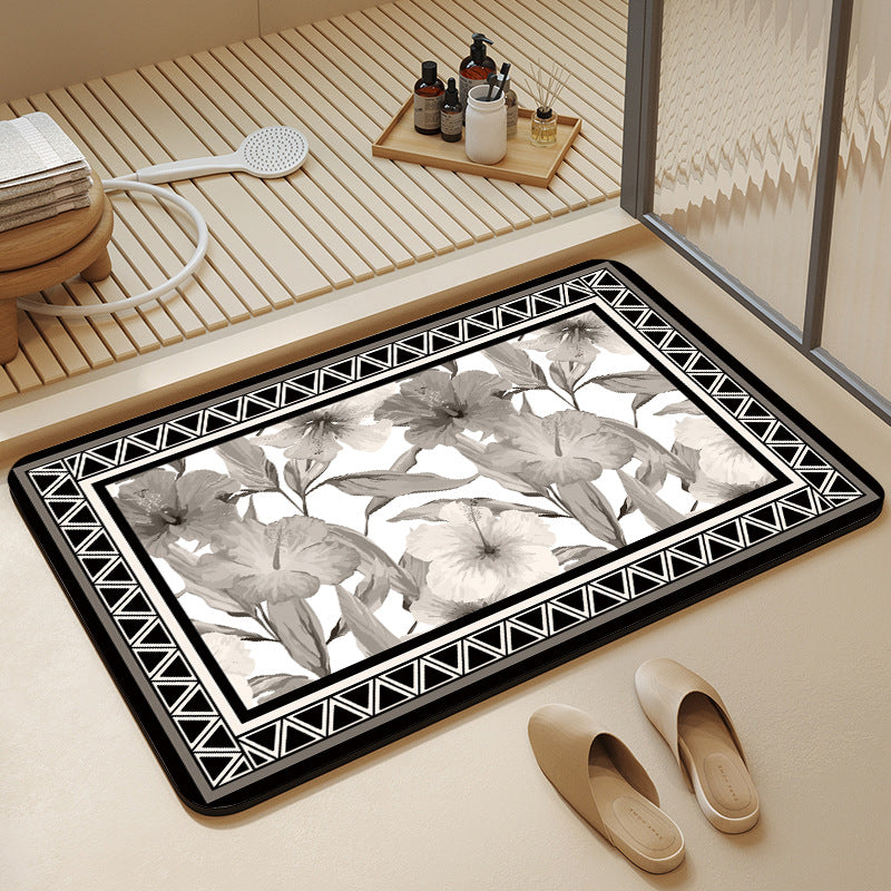 Textured Geometric Bath Mat Bowlift