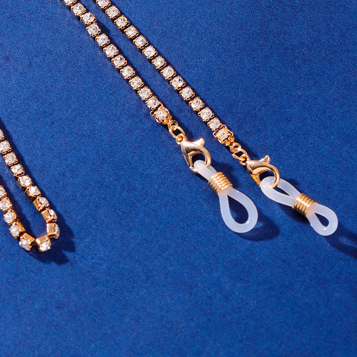 Rhinestone Eyewear Retainer Chain Bowlift