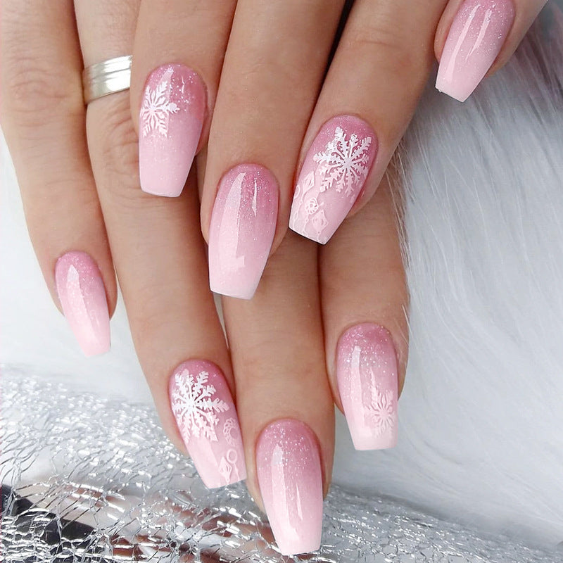 Decorative Press-On Nail Art Set with Unique Floral Patterns Bowlift