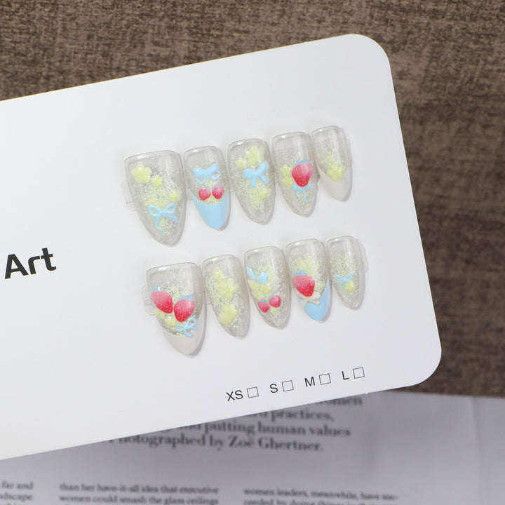 Playful Decorative Press-On Nail Set Bowlift