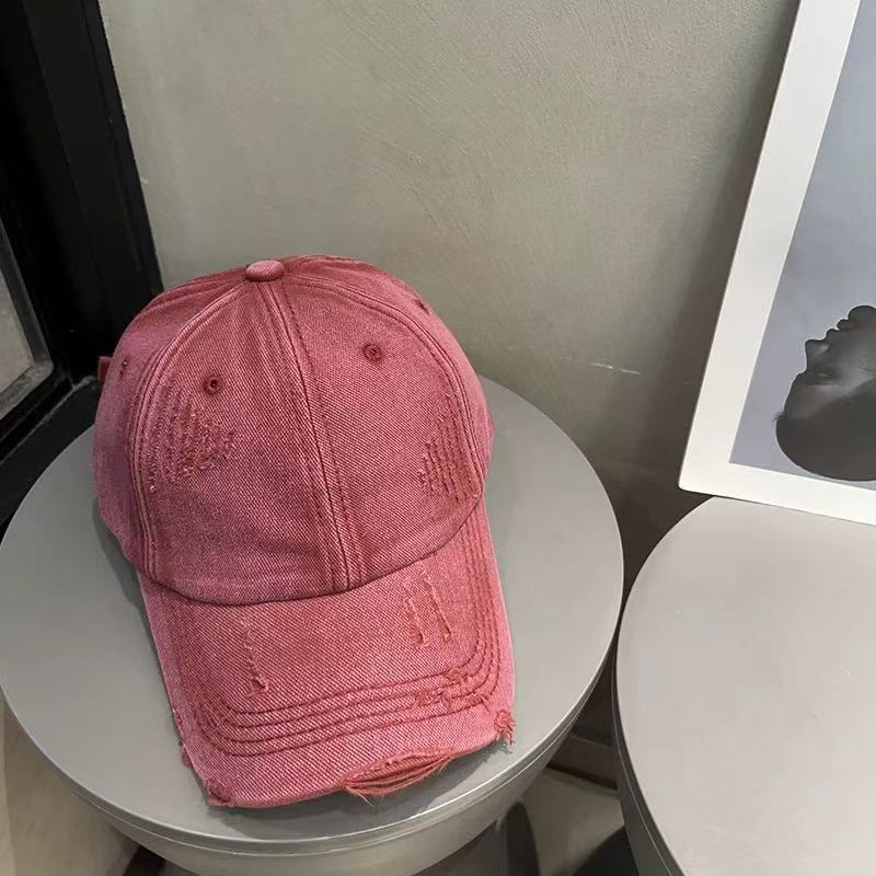 Women's Distressed Vintage-Style Baseball Cap Bowlift