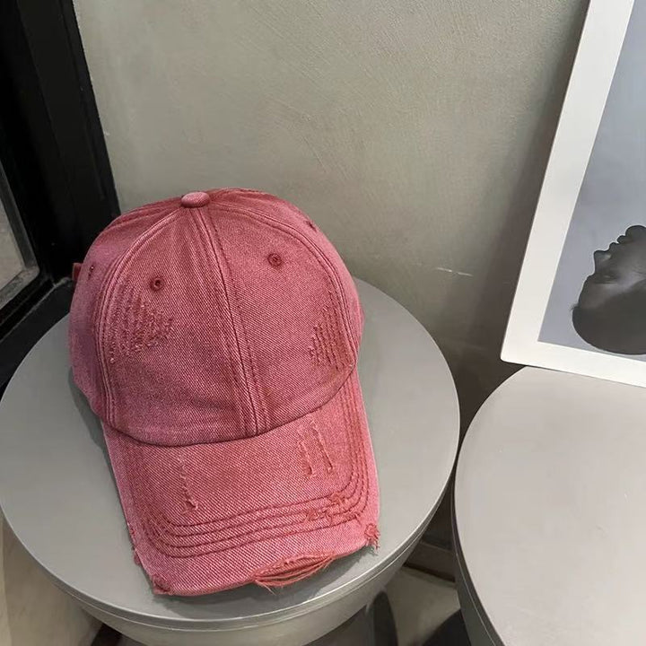 Women's Distressed Vintage-Style Baseball Cap Bowlift