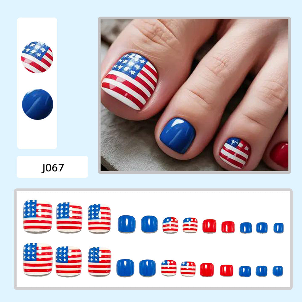 Patriotic style artificial nails with flag motifs Bowlift