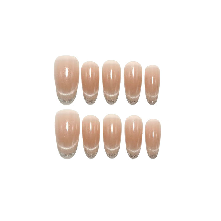 Artificial nails in elegant French manicure design Bowlift
