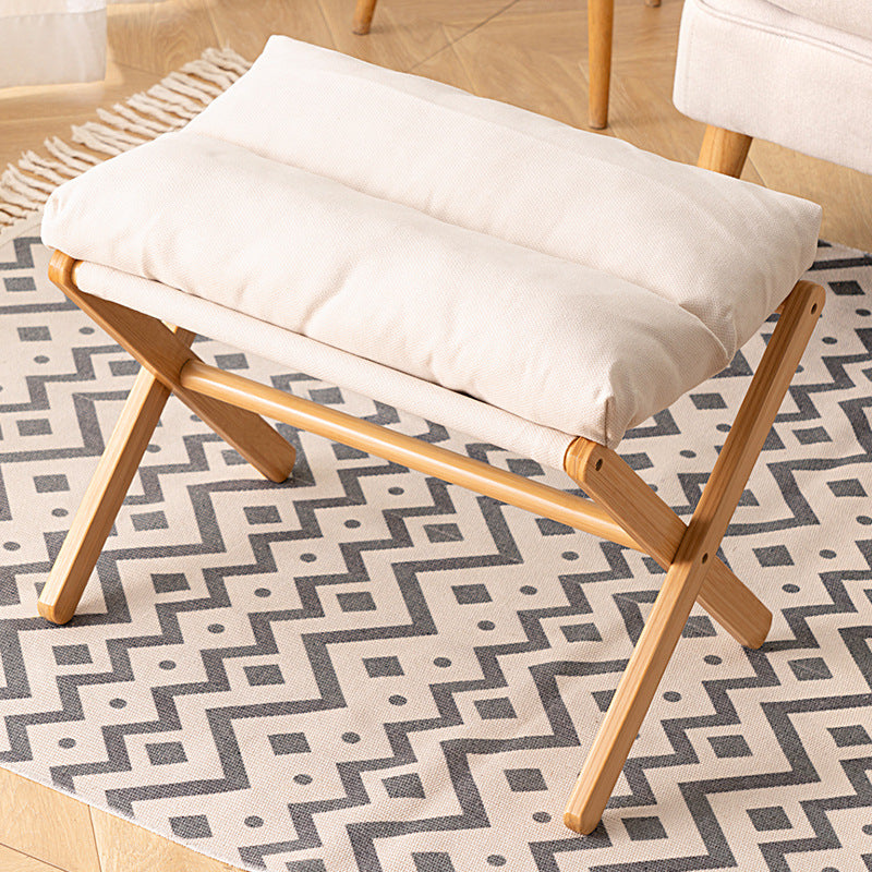 Folding Stool With Comfortable Padding And Sturdy Wooden Frame Bowlift