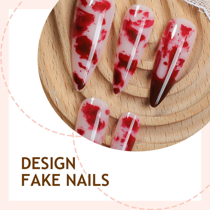 Art nail set with decorative marble pattern Bowlift