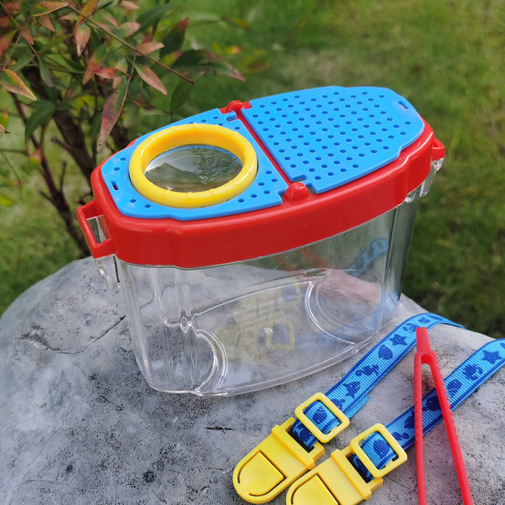 Unisex storage toy with magnifying glass Bowlift