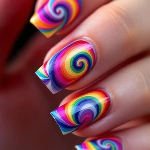 Psychedelic Swirl Nail Art Bowlift