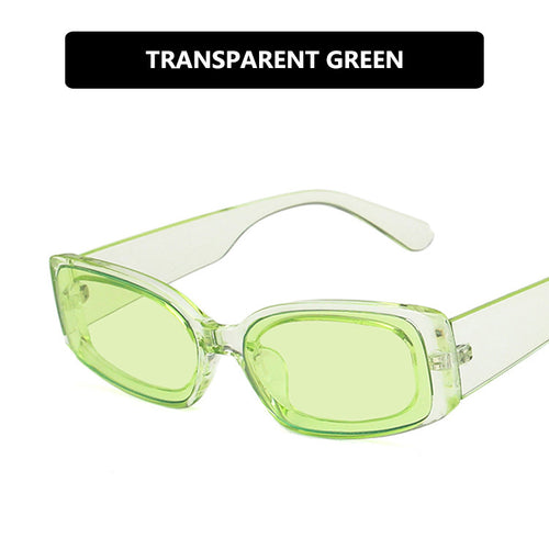 Women's futuristic square sunglasses with transparent frame design and UV protection Bowlift