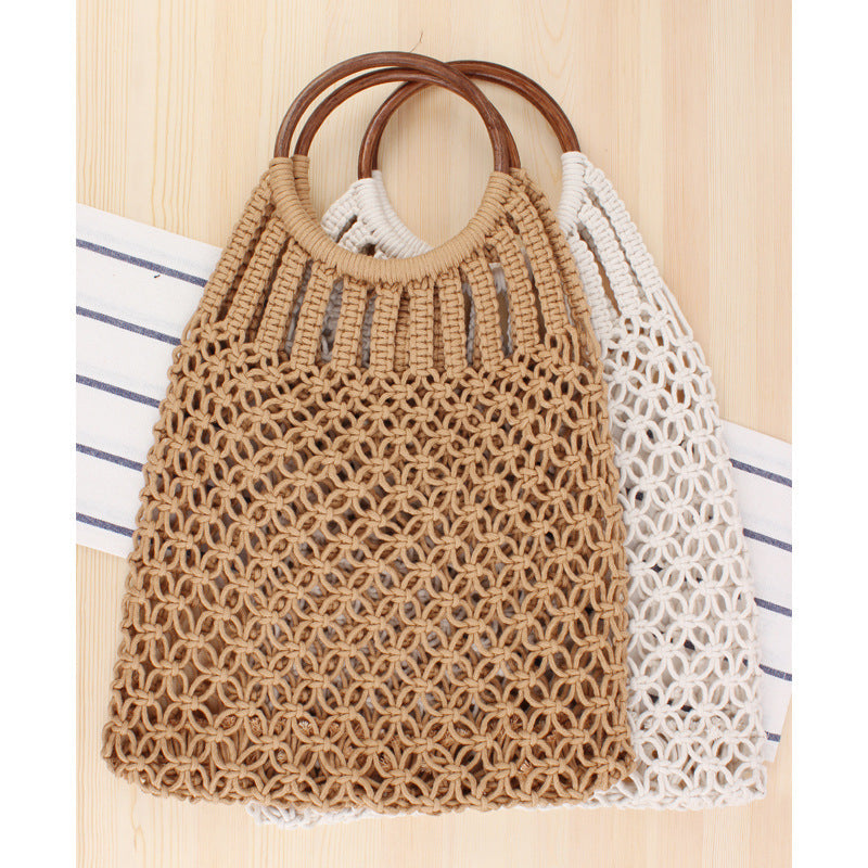 Tote bag with braided net design and practical inner bag Bowlift
