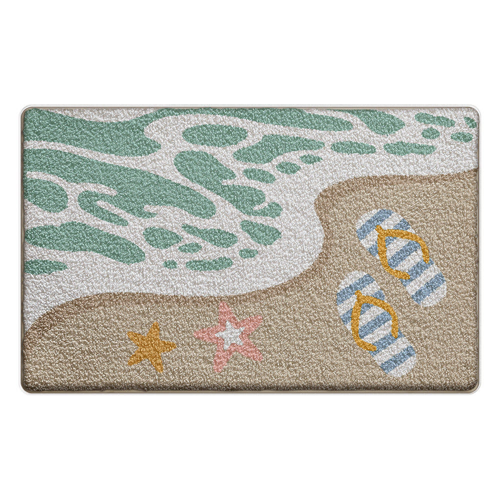 Beach-Themed Bath Mat Bowlift