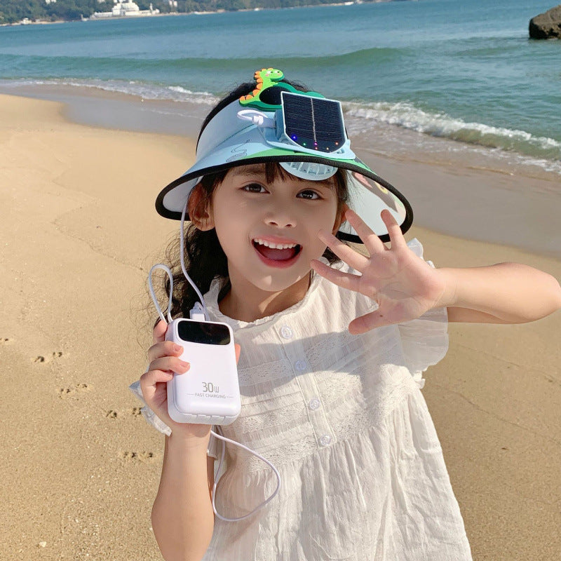 Solar Powered Fan Sunshade for Kids with Adjustable Closure Bowlift