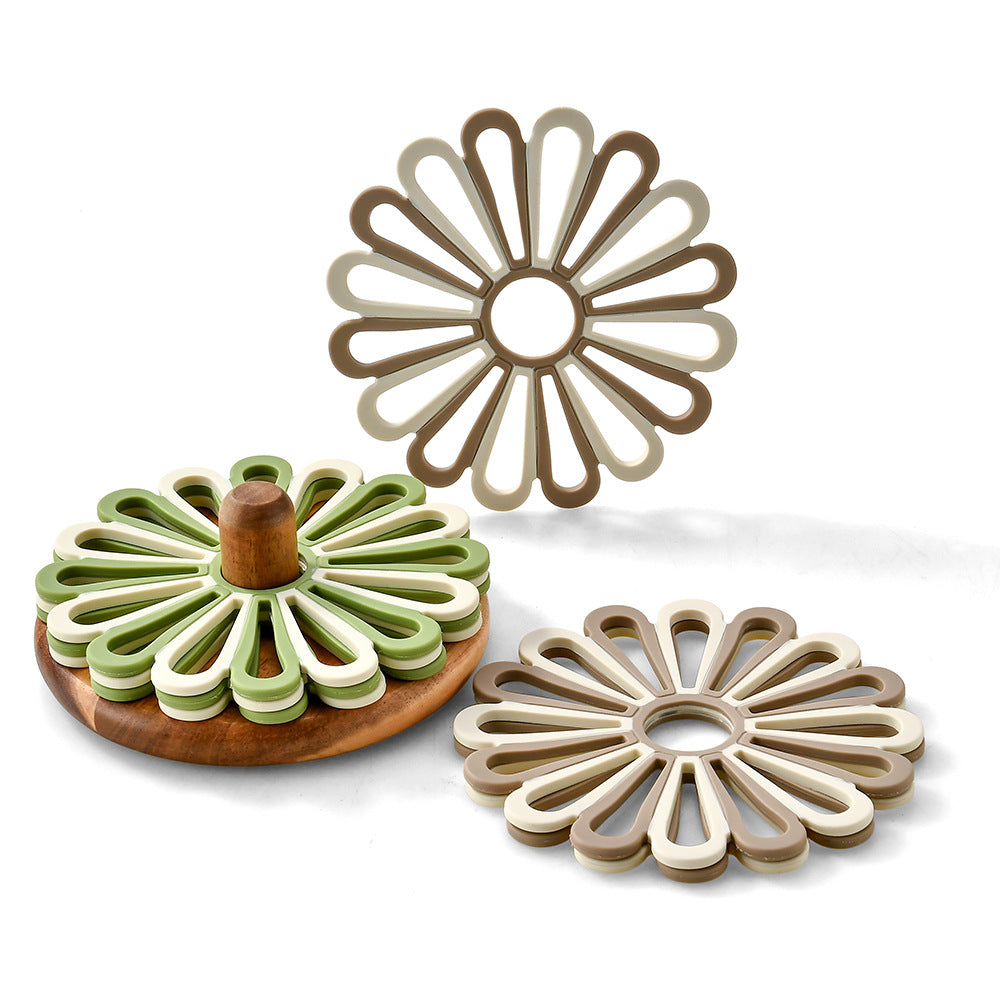 Elegant Silicone Coasters in Floral Design Bowlift
