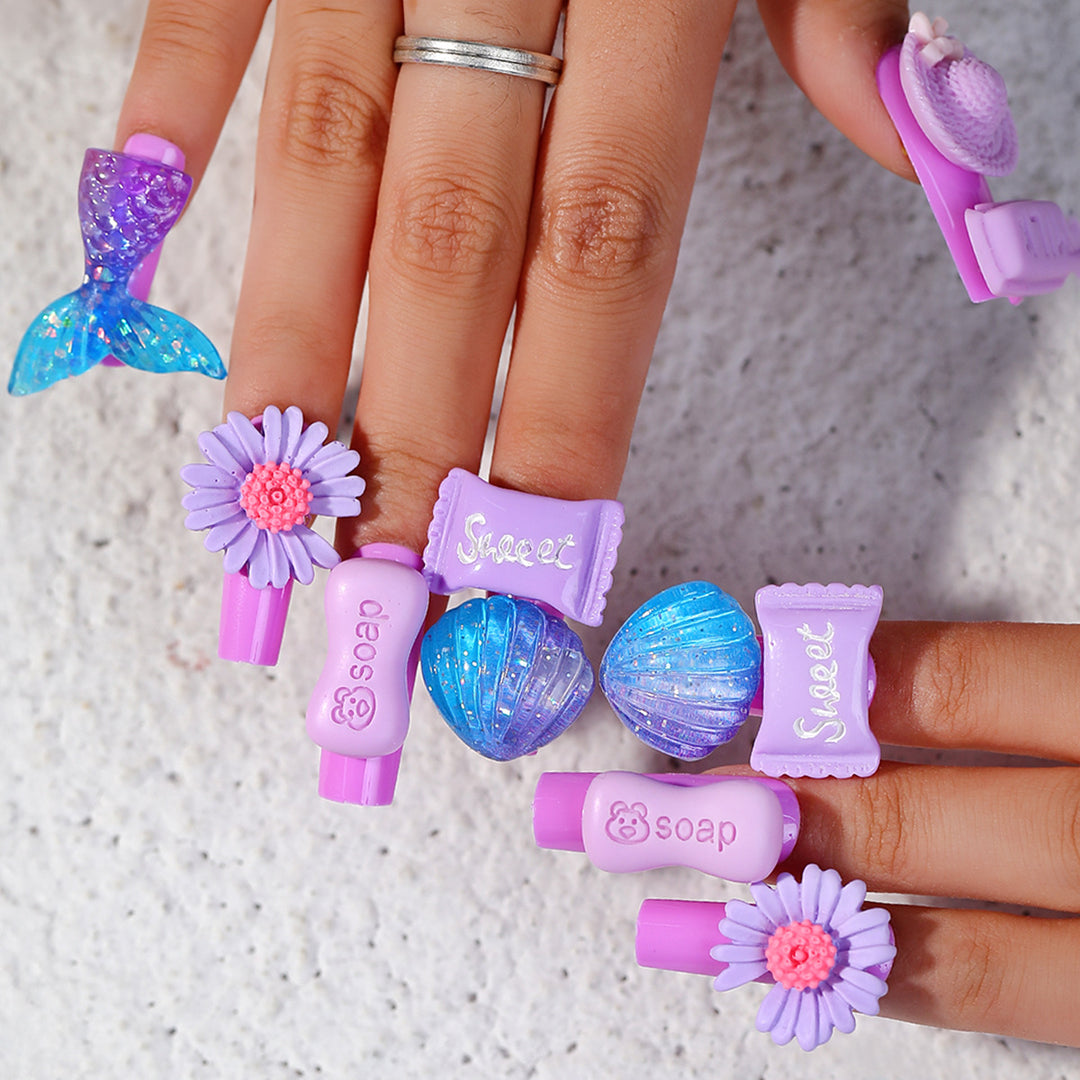 Decorative Nail Art Kit with Floral and Gem Accents Bowlift