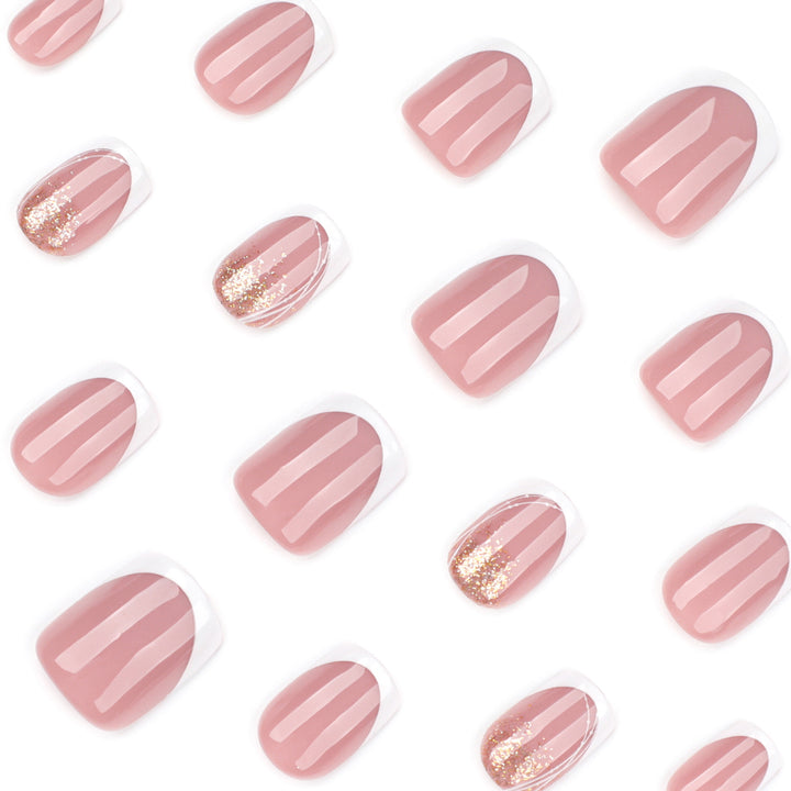 Elegant Nail Extensions with Glitter and Flower Patterns Bowlift