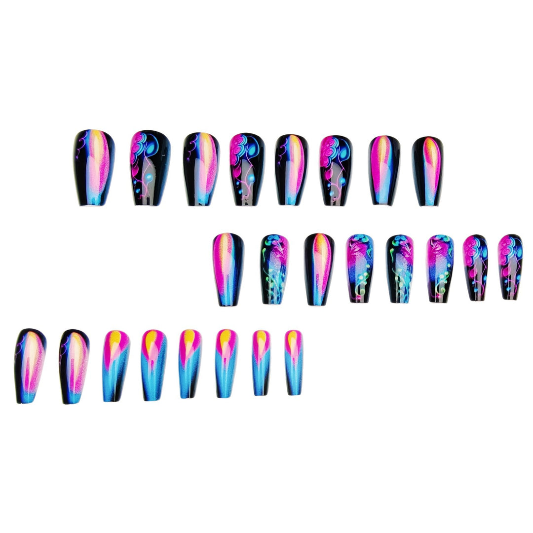 Creative artificial nails with neon accents Bowlift