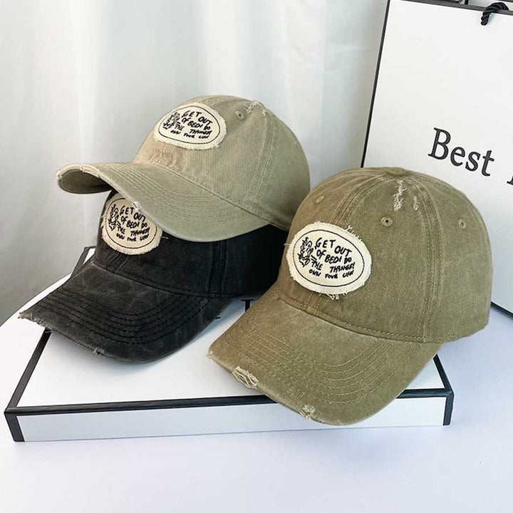 Women's Casual Distressed Cotton Baseball Cap Bowlift