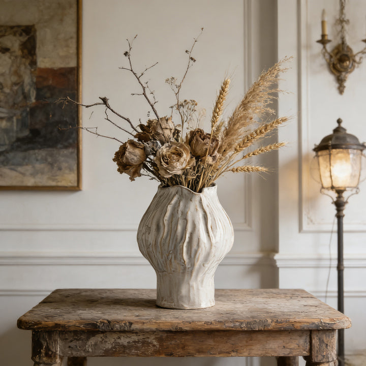 Handmade Textured Ceramic Sculptural Vase