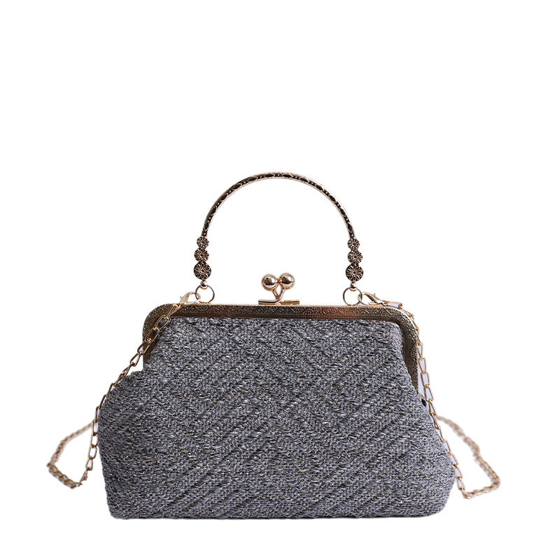 Vintage-Inspired Textured Crossbody Bag Bowlift