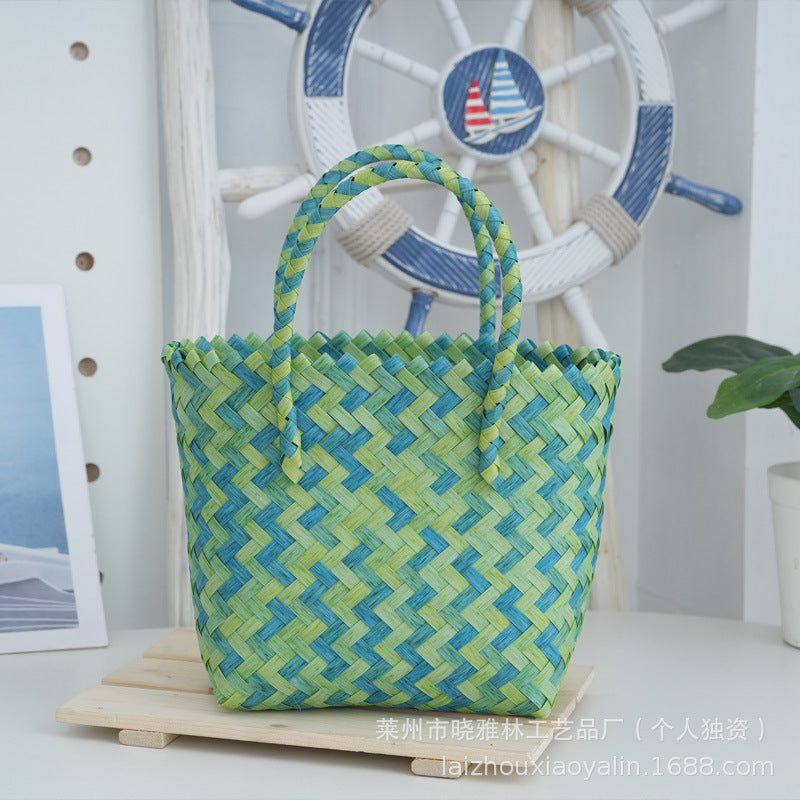 Braided tote bag with wooden handles Bowlift