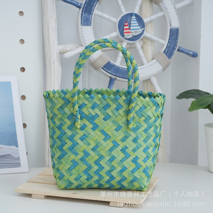 Braided tote bag with wooden handles Bowlift