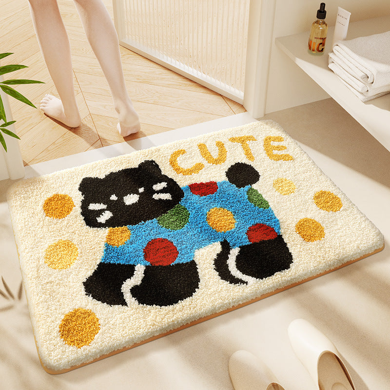 Cute Cartoon Cat Bath Rug Bowlift