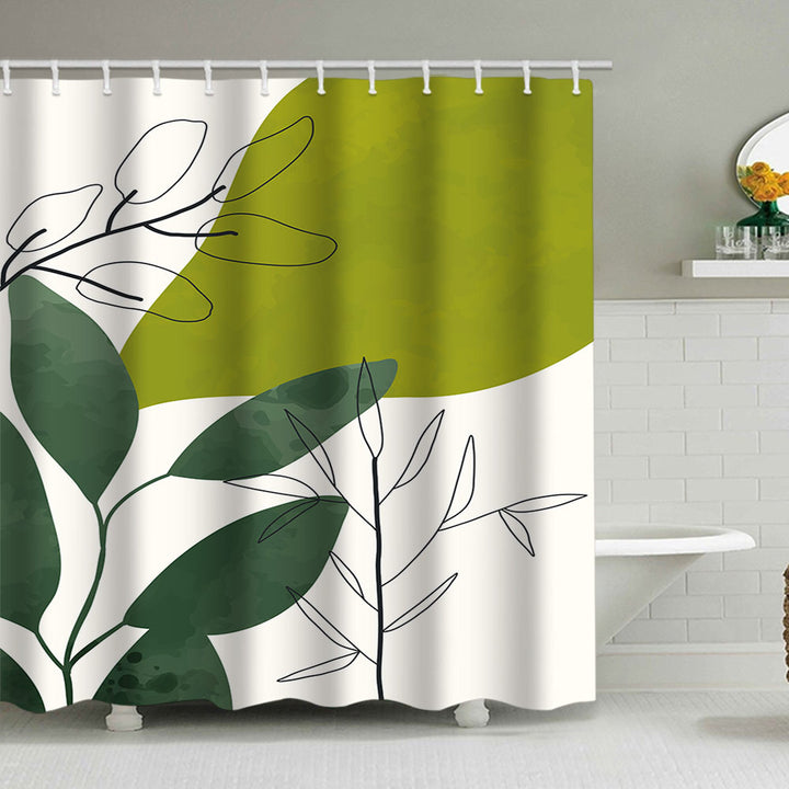 Abstract Botanical Print Shower Curtain Bowlift