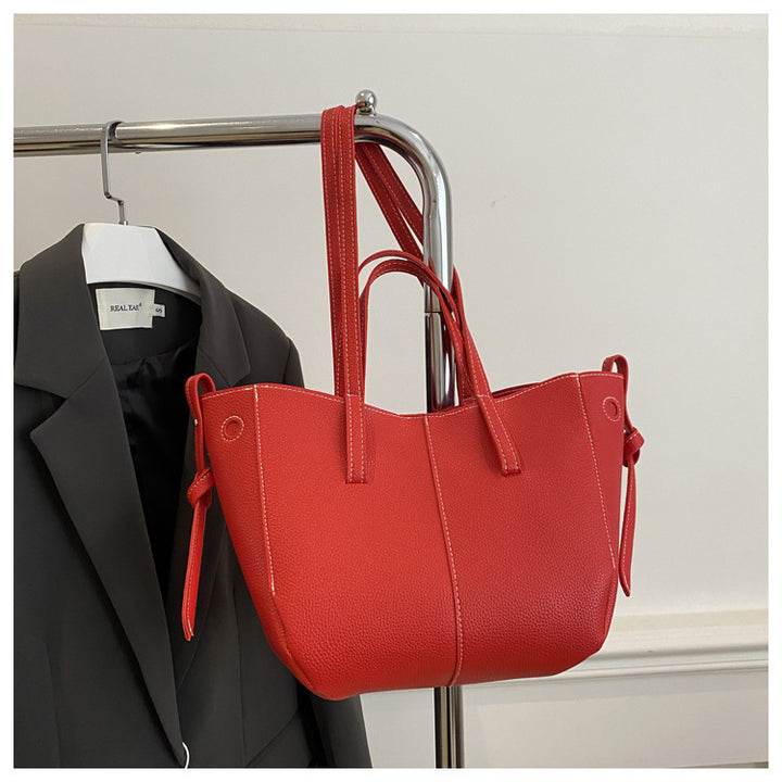 Textured Leather Everyday Tote Bag Bowlift