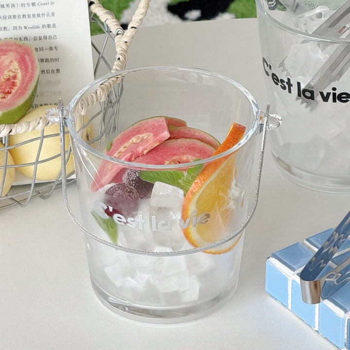 Smiley Ice Bucket with Metal Handle and Stainless Steel Tongs Bowlift