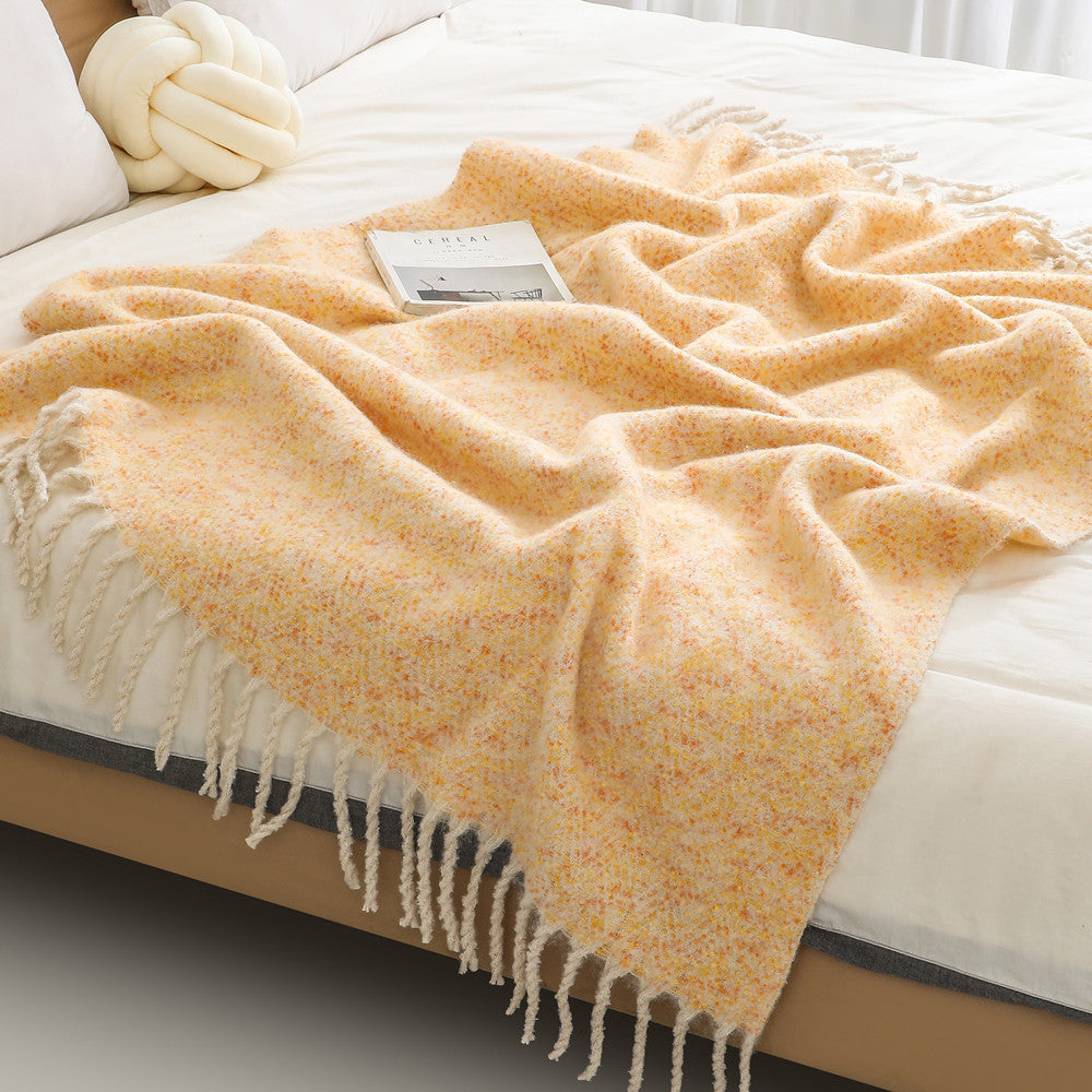 Ladies elegant and cozy blanket with fringes Bowlift