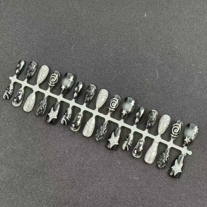Artistic Black Nail Tips Set Bowlift